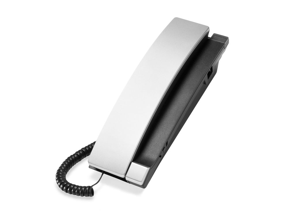 S2310-X Silver & Black 1-Line Contemporary SIP TrimStyle Hotel Telephone