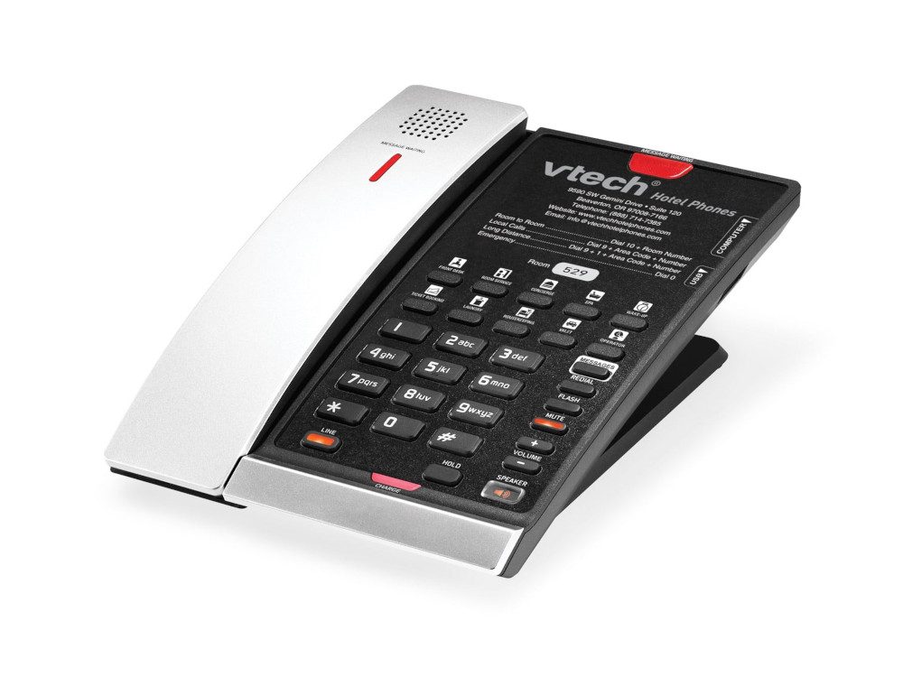 CTM-S2411-X Silver & Black (10 Keys) SIP Cordless Hotel Telephone, 10 programmable Keys