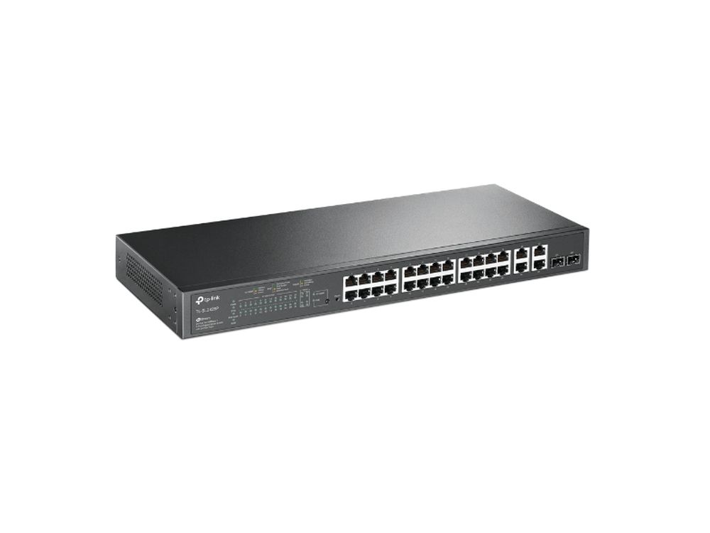 Omada - JetStream 24-Port 10/100 Mbps + 4-Port Gigabit  Smart Switch with 24-Port PoE+