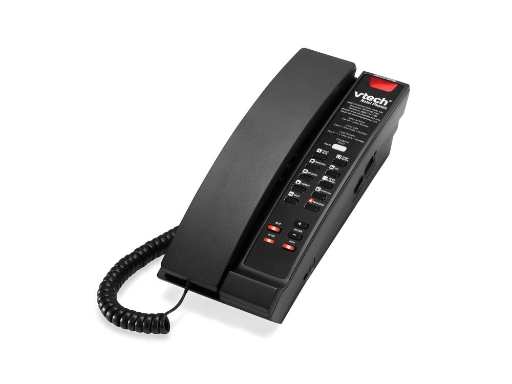 S2211-SPK Matte Black (10 Keys) Speaker 1-Line SIP Petite Hotel Telephone, 10 Programmable
