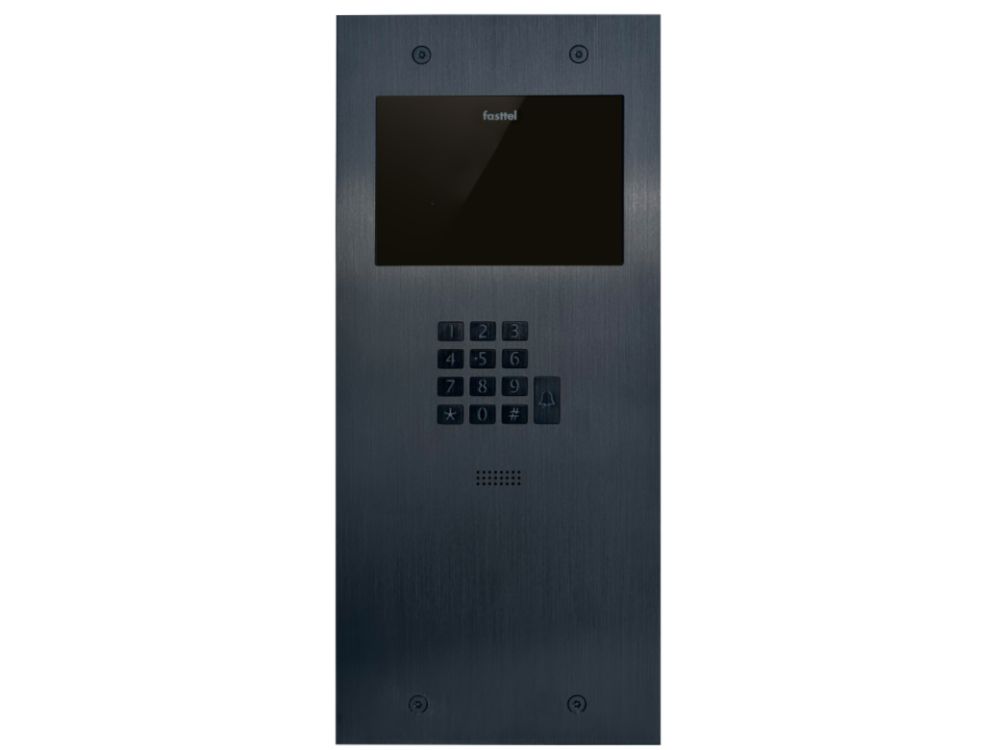 Doorphone Entry 1 knop + keyboard GROOT black alu t.b.v. uitbreiding kit