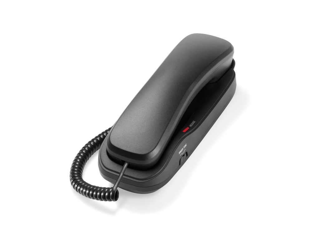 A1311 Matte Black 1-Line Classic Analog Corded TrimStyle Phone