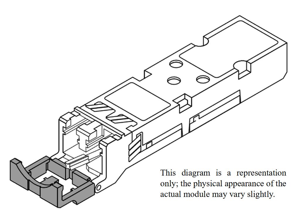 1000Base-BX ISFP transceiver w/ LC interface, up to 10 km, transmits 1310 nm, receives 1490 nm