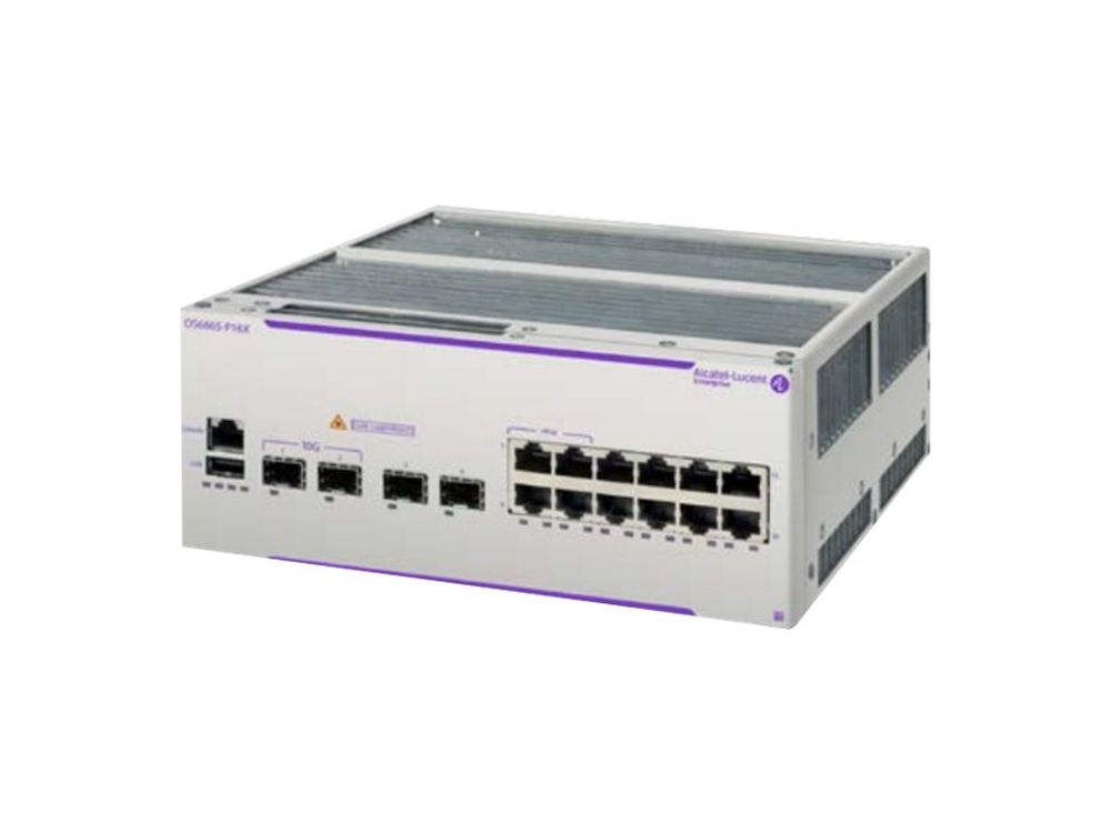 OS6865-P16X Hardened Gigabit Ethernet L3 chassis 12 RJ45 10/100/1000 BaseT PoE+