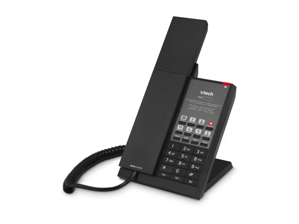 NG-A3211 Matte Black (10 Keys) 1-Line Analog Corded Phone 10 programmable keys