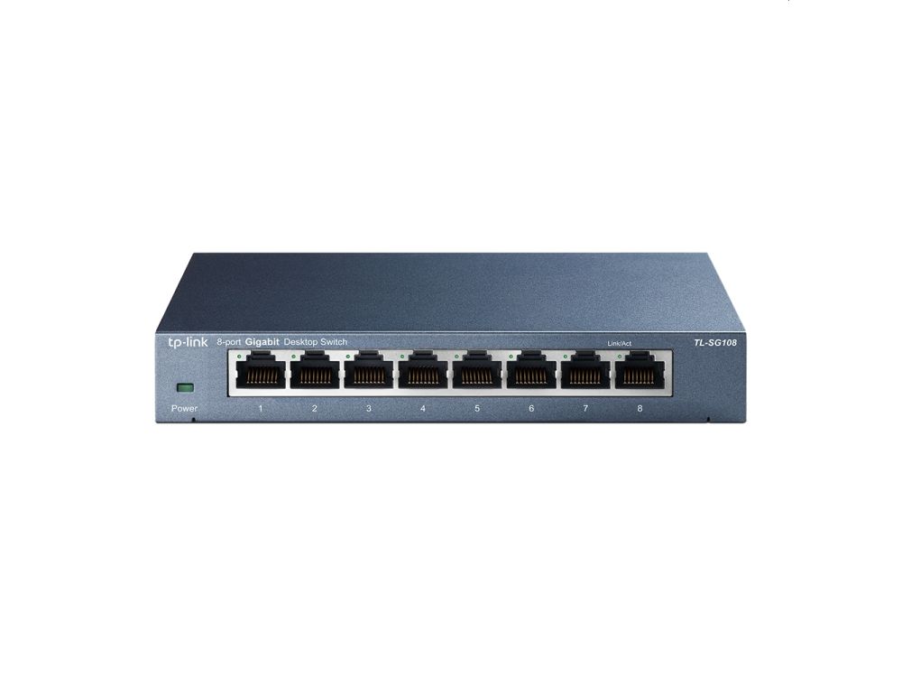 TP-Link TL-SG108 | Unmanaged Switch | 8 Poorten | Gigabit Ethernet (10/100/1000 Mbps) | Zwart