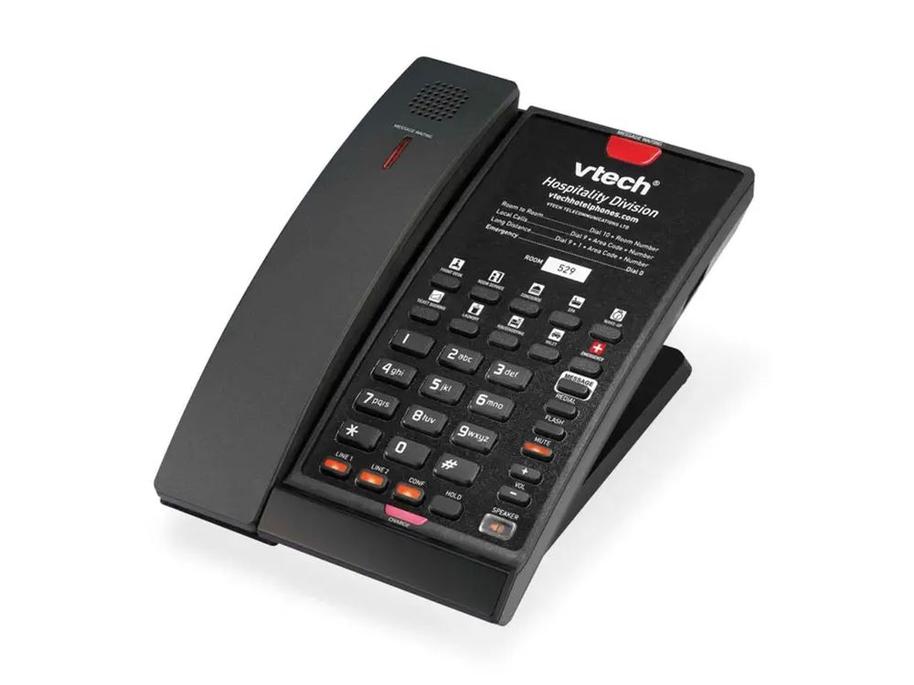 CTM-S2422 Matte Black (10 Keys) 2-Line  SIP Cordless Phone, 10 Programmable Keys