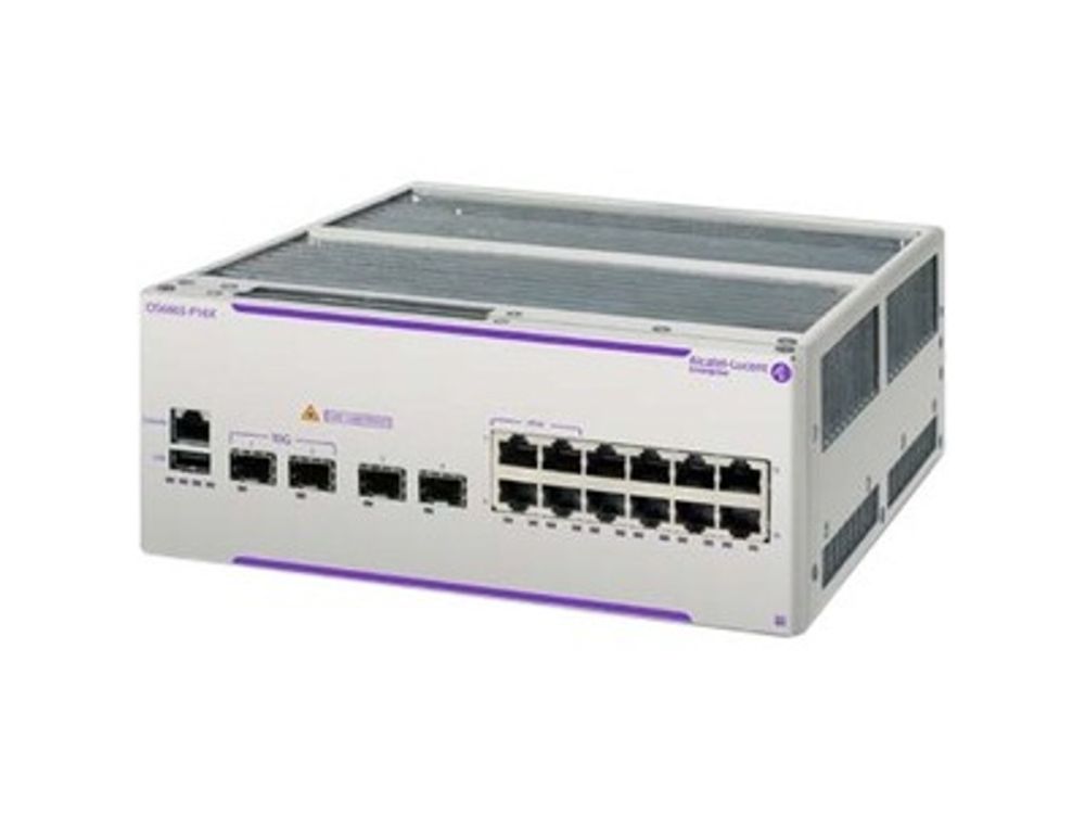 OS6865-P16XD Hardened Gigabit Ethernet L3 chassi s. 12 RJ45 10/100/1000 BaseT PoE
