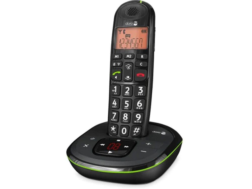 Doro PE-105WR BLACK BIG BUTTON DECT + ANSW. MACH.