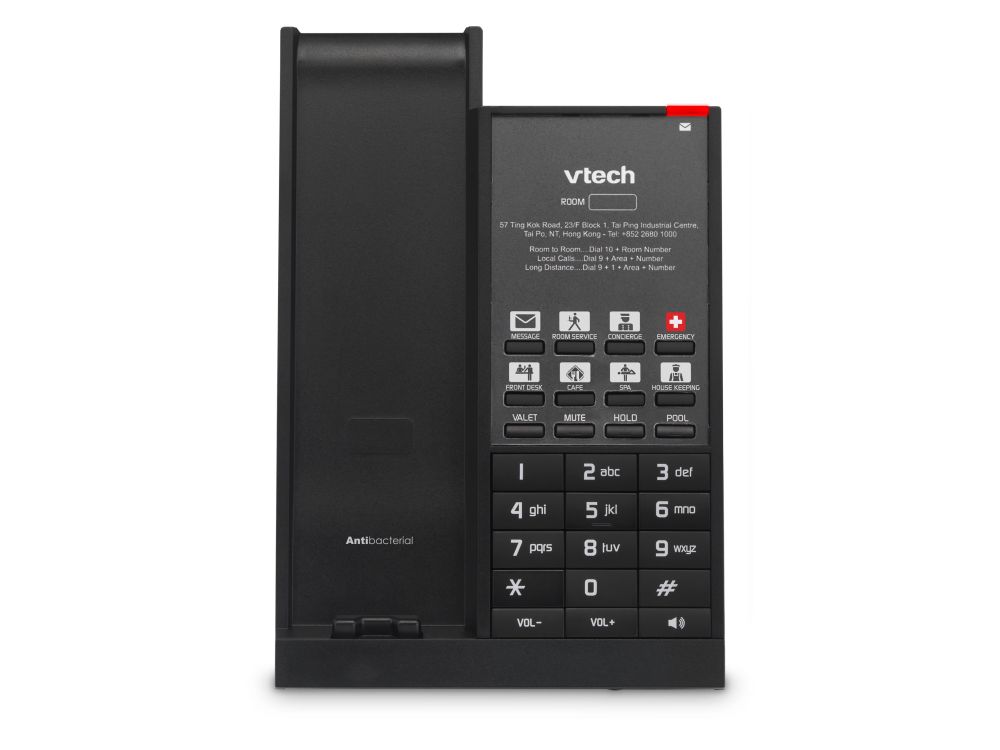 NG-S3211W Matte Black (10 Keys) WiFi 1-Line SIP Corded Phone, 10 programmable Keys